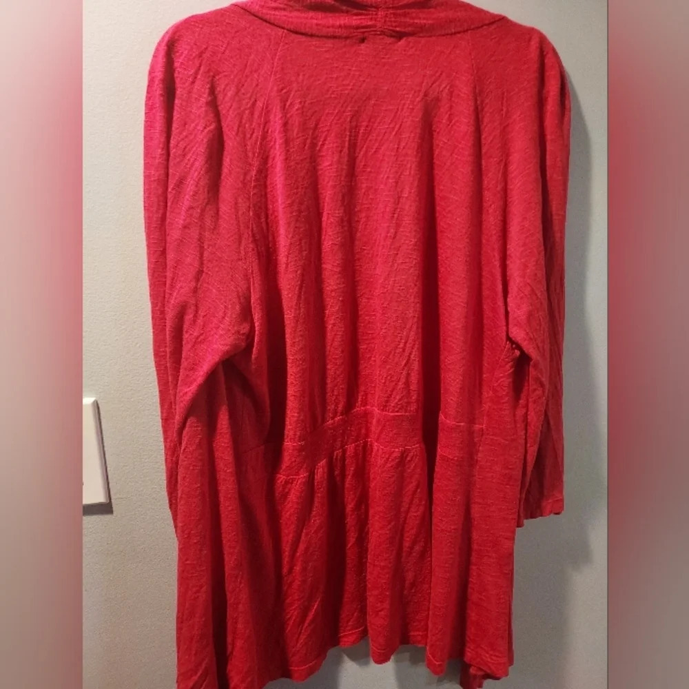 New Directions Red Open Front Long Sleeve Cardigan in Size XL - Picture 8 of 9